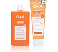 Q+A Duo Volumisant - Shampooing 250 ml et Après-Shampooing 250 ml pour Cheveux Fins ou Plats avec Ingrédients Naturels pour Apporter Volume, Légèreté et Densité