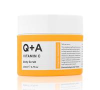 Q+A Gommage corporel à la vitamine C (200 ml), gommage exfoliant pour le corps, gommage éclaircissant et hydratant au sucre aux huiles essentielles d'agrumes, vitamine C et huile d'onagre