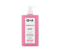 Q+A Huile de Douche Nettoyante aux Vitamines A.C.E, Formulée pour un nettoyage luxueux et nourrissant, cette huile de douche nettoyante aux vitamines A.C.E. apaise et rajeunit la peau, 250ml