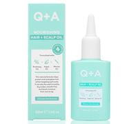 Q+A Huile nourrissante pour cheveux + cuir chevelu - Huile de romarin, Argan Marula - Traitement hydratant 3 en 1 pour cheveux secs et abîmés - Soin des frisottis et du cuir chevelu - Huile