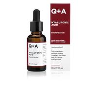 Sérum facial à l'acide hyaluronique Q+A. Hydrate, nourrit et rend la peau plus rebondie. Convient aux végétaliens, sans parfum. 30 ml/1 fl.oz.