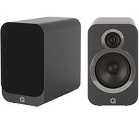 Q ACOUSTICS 3020i Paire d'enceintes d'étagère avec boîtier Reflex 2 Voies, Haut-Parleur Basse 125 mm et Tweeter 22 mm Gris Graphite