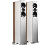 Q Acoustics Concept 500 Blanc et Chêne - Enceintes Colonnes (la paire)