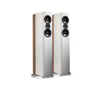 Q Acoustics Concept 500 Blanc et Chêne - Enceintes Colonnes (la paire)
