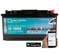 Q-Batteries Lithium Piles 12-100S 12,8V 100Ah 1280Wh LiFePO4 Avec Bluetooth