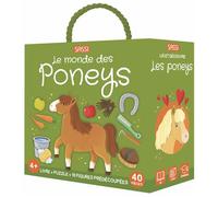 Q-Box - Le monde des poneys - 40 pieces + 10 figures a assembler - AA.VV. - Sassi - Jeux livres objets
