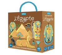 Q-box. L'Égypte livre + puzzle 40 pieces + 10 figurines - Valentina Bonaguro - Sassi - Boîte ou accessoire - Jeux livres objets