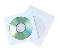 Q-Connect 17929 Pochette Papier CD Fenêtre Rabat Auto-adhésif Lot de 50 Translucide