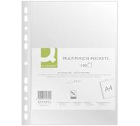 Q-Connect 19390 Pochette polypropylène Eco perforée grainée antistatique A4 6/100e 100 pièces 210 x 297 mm assorties
