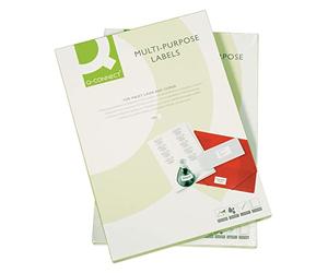 Q-Connect 19548 Lot de 1600 Etiquettes adhésive coins droits imprimante jet encre laser copieur boîte 100 feuilles 105 x 37 mm Assorties