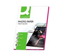 Q-Connect 27385 Papier Photo A4 260 g/m2 semi-glacé brillant compatible toutes imprimantes jet encre Paquet de 50 feuilles Blanc