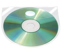 Q-Connect 33940 Pochette Cd Polypropylène Auto-adhésive Format 127x127mm Rabat Fermeture Adhésif Repositionnable Lot de 10 Blanc