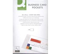 Q-Connect 33941 Pochette Adhésive Polypropylène 12/100e Tout Support Cartes Visites 60x95mm Lot de 10 Blanc