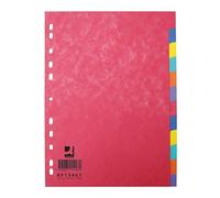 Q-Connect 34617 Intercalaire Carte Lustrée 12 Positions A4 210x297mm Épaisseur 3/10e Gris