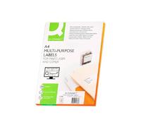 Q-Connect 40434 Boîte 100 feuilles 100 Unités Etiquette Adhésive 63,5 x 38,1 mm Coins Arrondis Imprimante Jet encre laser Copieur