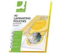 Q-Connect 44007 Pochette Plastification Économique Plastification Chaud Format A5 80 Microns Lot de 100 Assorties