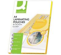 Q-Connect 44010 Pochette Plastification Économique Plastification Chaud Format A4 80 Microns Lot de 100 Assorties