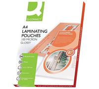 Q-Connect 44011 Pochette Plastification Économique Plastification Chaud Format A4 100 Microns Lot de 100 Assorties