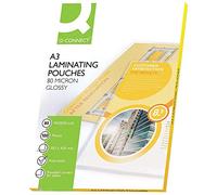 Q-Connect 44013 Pochette Plastification Économique Plastification Chaud Format A3 80 Microns Lot de 100 Assorties