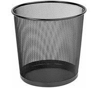 Q-Connect 44053 Corbeille Maille Métallique 13 L 26,5 cm Diamètre 28,5 x 24 cm Noir