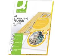 Q-Connect 63420 Pochette Plastification Économique Plastification Format A3 Mat 80 Microns Lot de 100 Assorties