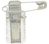Q-Connect 78824 Badge PVC Rigide Pince Epingle Carte Visite 54 x 90mm Plastique Transparent