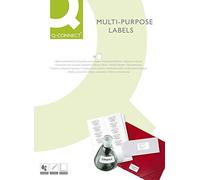 Q-Connect 925205 Lot de 1600 Etiquettes adhésive coins droits imprimante jet encre laser copieur boîte 100 feuilles 70 x 25 mm Assorties