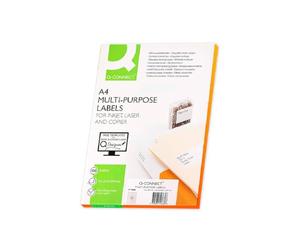 Q-Connect 925683 Boîte de 100 feuilles 1400 Unités Etiquette Adhésive 105 x 42,3 mm Coins Droits Imprimante Jet encre laser Copieur