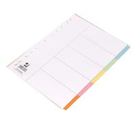Q-Connect 932584 Intercalaire Carte 5 Positions A4 210x297mm 175g Multiperforé C Indice Pastel Assorties