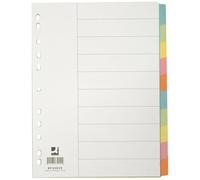 Q-Connect 932585 Intercalaire Carte 10 Positions A4 210x297mm 175g Multiperforé C Indicepastel Vert