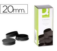 Q-Connect 936222 Aimant Recouvert Plastique Rigide 20mm Plastique Noir