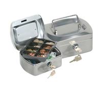 Q-Connect 937655 Caisse Monnaie Structure Acier Épaisseur Plateau Amovible Espace Billets Plastique Assorties