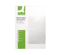 Q-Connect 948371 Pochette Polypropylène Perforée 11 Trous Non Adhérent A4 8/100e Lot de 100 210x297mm Transparent