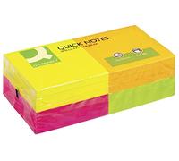 Q Connect Assorti Quick Note Repositionnable Pad - Neon