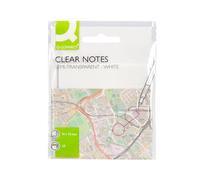 Q-Connect Bloc de notes adhésives amovible en plastique transparent Blanc 50 feuilles 76 x 76 mm