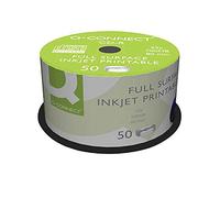 Q-Connect Boîte de 50 CD-R avec surface 100% gravable pour inkjet - Capacité 700 MB - Durée 80 min - Vitesse 52x