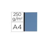 Q-Connect Couverture Carton 250g Grain Cuir Pour Reliure Format A4 Coloris Bleu Paquet 100 Unités