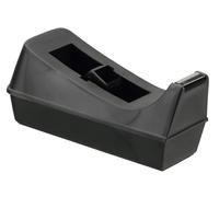 Q-Connect Dévidoir de ruban adhésif en plastique pour ruban adhésif de 19 mm x 33 m, base antidérapante, noir