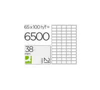 Q-Connect Étiquette Adhésive 38.1x21.2mm Coins Arrondis Imprimante Jet D'encre Laser Copieur 100 Feuilles 6500 Unités