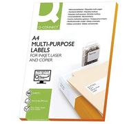Q-Connect® Jeton d'encre+laser+étiquettes de copie - 210,0 x 297,0 mm, blanc, 100 pièces/100 ; Contenu de l'emballage : 100 étiquettes