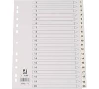 Q-Connect® KF00179 Répertoire numérique - 1 - 20, PP, A4, 20 feuilles, blanc