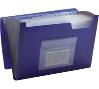 Q-Connect® KF01275 Fardes à compartiments - 13 poches, 250 feuilles, PP, bleu