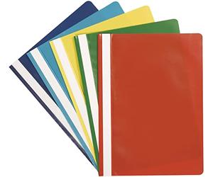 Q-Connect kf01464 chemises format A4 en PP Lot de 5 couleurs assorties