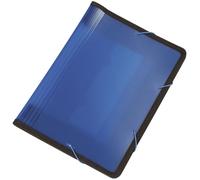 Q-Connect® KF02479 Fardes à compartiments - 13 poches, 250 feuilles, PP, bleu translucide