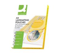Q-Connect KF11414 Lot de 100 pochettes de plastification adhésives A4 2 x 80 microns Transparent