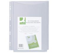 Q-Connect KF14793 Lot de 5 Pochettes perforées pour catalogues/Pochettes Transparentes en PVC 150 microns/Format A4/Pages élargies