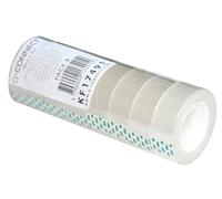 Q-Connect KF17491 Lot de 8 rouleaux de ruban adhésif transparent pour école, maison et bureau 18 mm x 30 m
