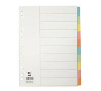 Q-Connect® KF34029 Répertoire couleur - vierge, A4, carton de Manille, 10 feuilles + couverture