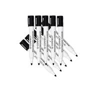 Q-Connect Lot De 10 Marqueurs Tableau Blanc Pointe Ogive Tracé 3mm Corps Plastique Encre Base Alcool Noir