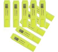 Q-Connect Lot De 10 Surligneurs Tracé 2/5 Mm Pointe Biseautée Couleurs Éclatantes Jaune